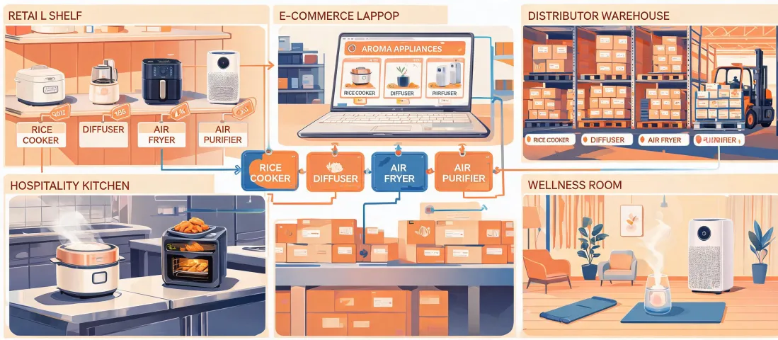 Aroma appliance channel planning illustration