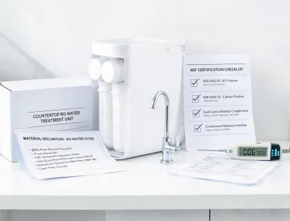 Water appliance material declaration desk